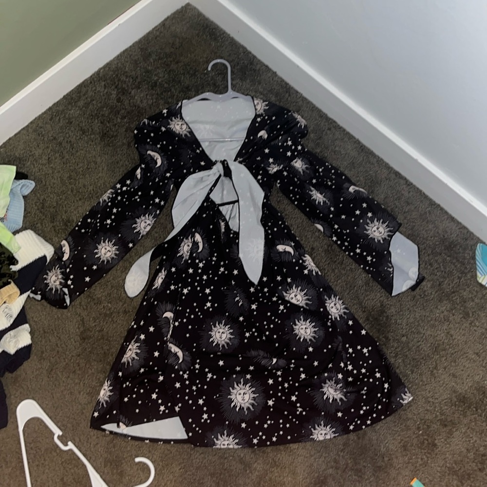 Black starry maxi dress.